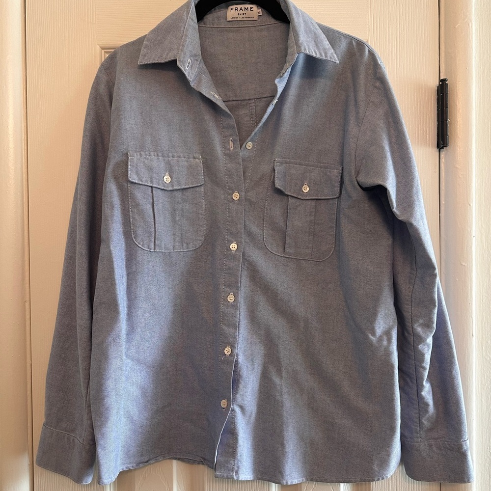 Frame blue button up